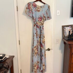 Baltic Born Floral Maxi Dress - Blue and Pink